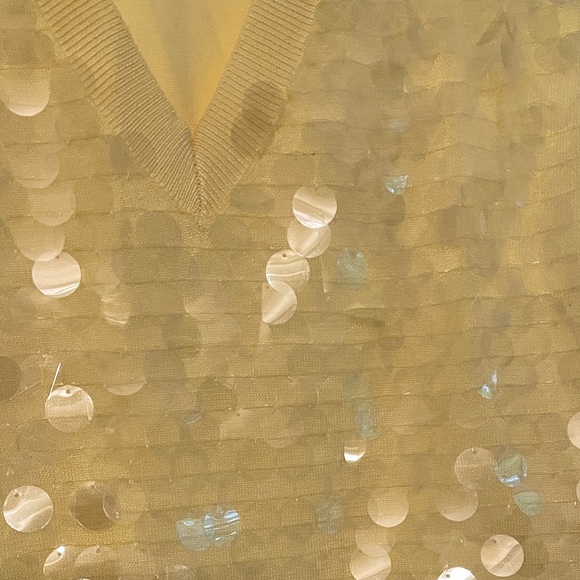 NWT New York & Company V Neck Paillette Sequin Vest - Picture 5 of 6